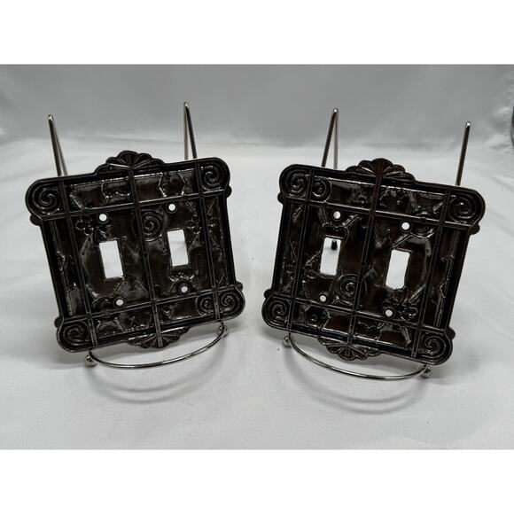 Brighton Set Of 2 Heart Wall Light Switch plate cover Silver Color Rare - Picture 4 of 8